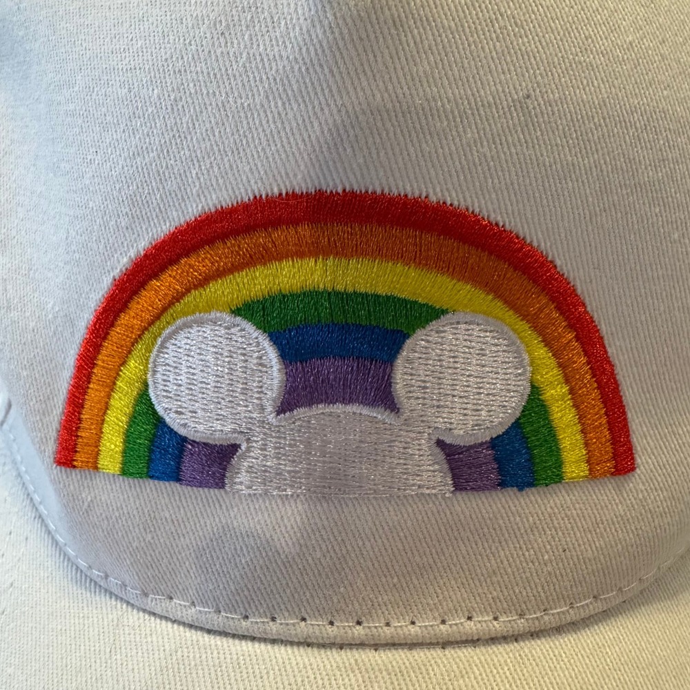 Disney Parks Pride Collection Rainbow Mickey Mouse Baseball Cap Hat White